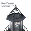 LVOERTUIG LED Solar Powered Lighthouse, 360 Degree Rotating Lighthouse Lamp,