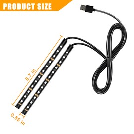 Mandark Car LED Strip Light, 24 LEDs Vehicle RGB Neon Interior Atmosphere Lamp, 12V USB Port Auto Decor Under Dash Ambient Night Light Strip Accessories, Universal for SUV, Sedan, Truck (White)