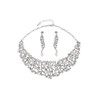 Venus Jewelry Short Bib Choker Style Rhinestones Crystal Pearls Bridal
