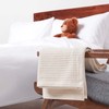 HOMESCAPES - 100% Organic Cotton Waffle Throw - Natural -