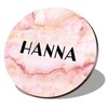 1 x Round Coaster - Name Hanna Marble Stone Texture