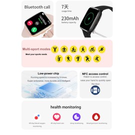SEND UP 2025 Smartwatch Smartwatch AMOLED Calls Fitness Tracker Uni Monitoring Heart Rate Saturation Monitor Blood Pressure Weather Smart Watch NFC (Black)