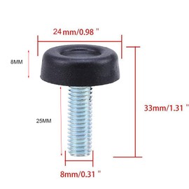 SZETOSY Adjustable Furniture Feet, M8 x 24 mm Levelling Feet, Pack of 20 Furniture Height Adjustable Screw Feet, Low Noise, Non-Slip Plastic Base