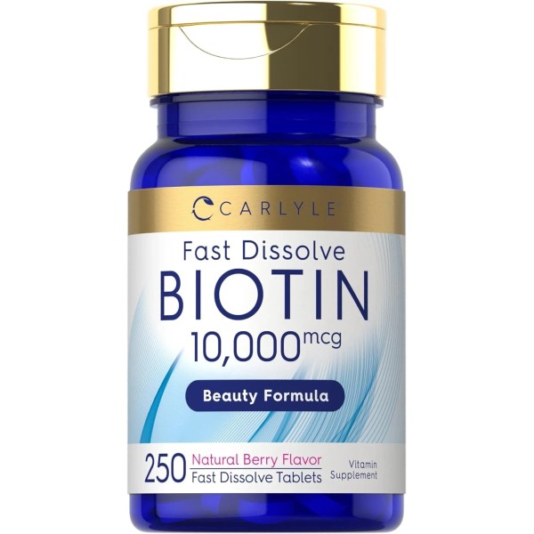 Branded Biotin 10000mcg | 250 Fast Dissolve Tablets | Max