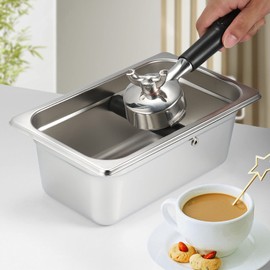 Caja de Golpe de Café, Caja de Golpe de Café Grande Contenedor de Posos de Café de Acero Inoxidable Cubo de Residuos Cubo de Basura(01),Termómetros de Conservación