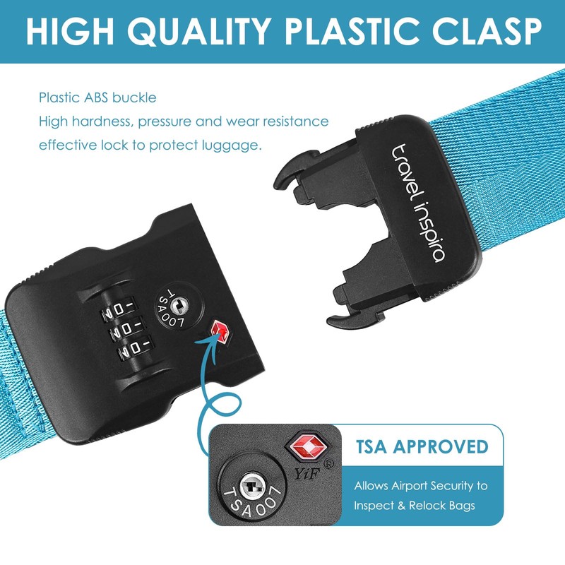 Travel Inspira Luggage Strap with TSA Combination Lock - Adjustable,