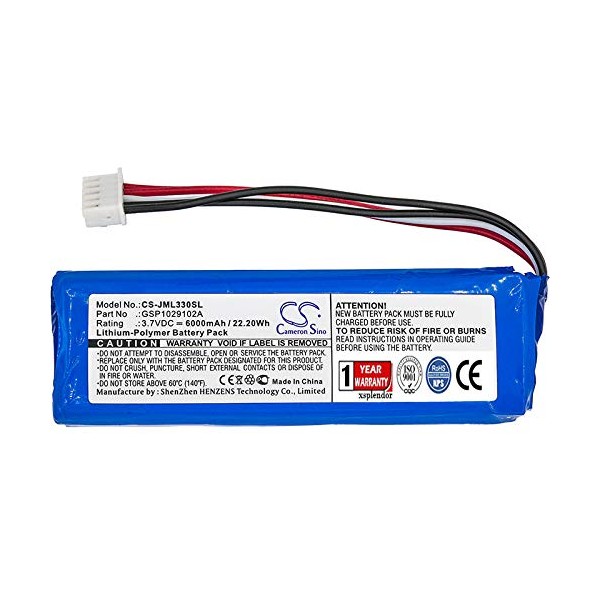 XPS Replacement Battery Compatible with JBL Charge 3 PN GSP1029102A