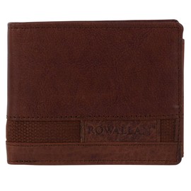 Rowallan of Scotland Mens Bi-Fold Buffalo Leather Wallet Panama Collection Gift Box Rugged Chunky