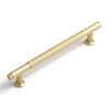 SORWDUERM 2 Pack 5 Inch(128mm) Brushed Gold Cabinet Handles Knurled
