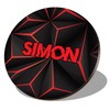 1 x Round Coaster - Name Simon Gamer Black Red