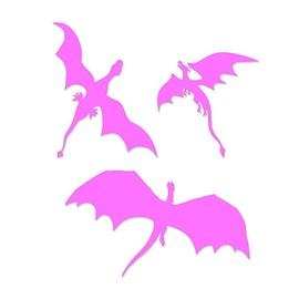 Overly Attached Decals 3 Dragons Flying Vinyl Decal for Car Truck Glass Window Laptop Electronics - 4" Pink
