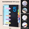 CAGIE 5 Subject Notebook with Dividers 220 Pages Spiral Notebooks