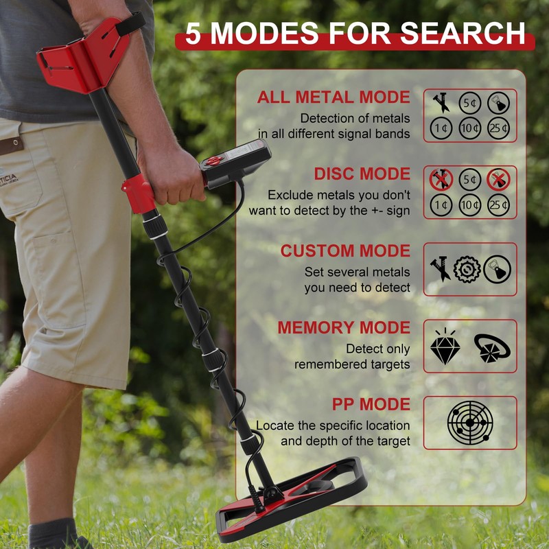 Metal Detector for Adults, High Accuracy Metal Detector with 5