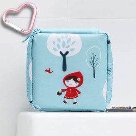 Adorable Pink Peri - Reusable Sanitary Napkin Pads Storage Bag Portable for Women Girls | Made of Nylon Water Resistance Reusable | Zero Waste Period (Girl)