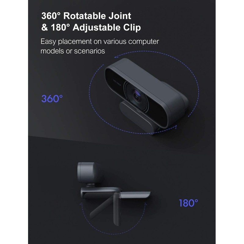 OYU Webcam, 1080P 30Fps, Dual Stereo Microphone, USB Plug &