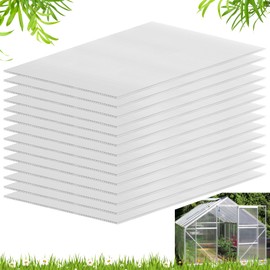 14 Pcs Polycarbonate Greenhouse Panels, 4' x 2' x 0.24'', Twin-Wall Polycarbonate Sheet, Clear Polycarbonate Panels for Greenhouse, Outdoor Garden, Plant Stand Roof