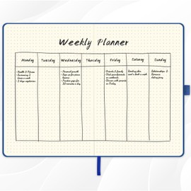 Dotted Journal/Notebook - Dot Grid Hard Cover Notebook, Premium Thick Paper with Fine Inner Pocket, Black Smooth Faux Leather, Pen Loop, 5.3'' x 8.26'' - Violet