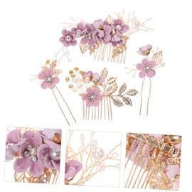 Baluue 4pcs Bridal Flower Hair Comb Elegant Leaf Hair Accessories for Weddings Unique Floral Design for Brides and Bridesmaids for Special Occasions