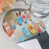 Summer Flower Press on Nails Medium French Tip Fake Nails