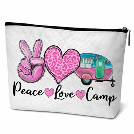 ONDTOM Western Makeup Bag, Country Girl Gifts Stuff for Women, Peace Love Camp Cowgirls Cosmetic Bag -B30