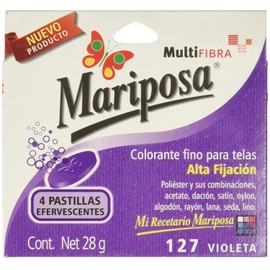Mariposa Colorante para Ropa, Pastillas de color Violeta Numero 127, 28 g