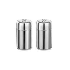 YKEBVPW 2Pieces Stainless Steel Salt and Pepper Shakers Set Metal Salt Pepper Dispensers with Lid Refillable Travel Size "S" Caps Silver Shakers for Kitchen Counter Camping Options