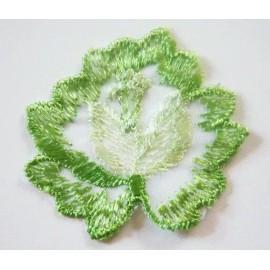 Ben Raymond N.Y. 12 Vintage Lime Green Embroidered Organza 2" Sew/Glue On Appliques JE-8