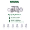 Keadic 100Pcs Aluminum Rivet Nut Metric Flat Head Threaded Insert
