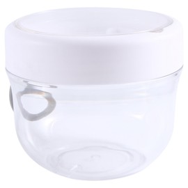 Souhgaue Overnight Oat Containers with Lid and Spoons 2PCS, 20Oz Portable Plastic Yogurt Jars,Leak-Proof Dessert Cups White&Pink