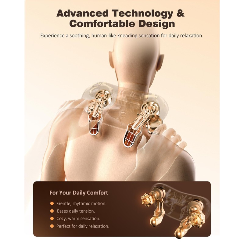 Cordless Neck and Shoulder Massager with Heat, 2026 Upgraded Graphene