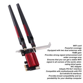 PCIE WiFi Card WiFi Network Card Powerful Coverage 7260AC Pro 1200Mbps Plug and Play 2.4G 5G for Desktop PC