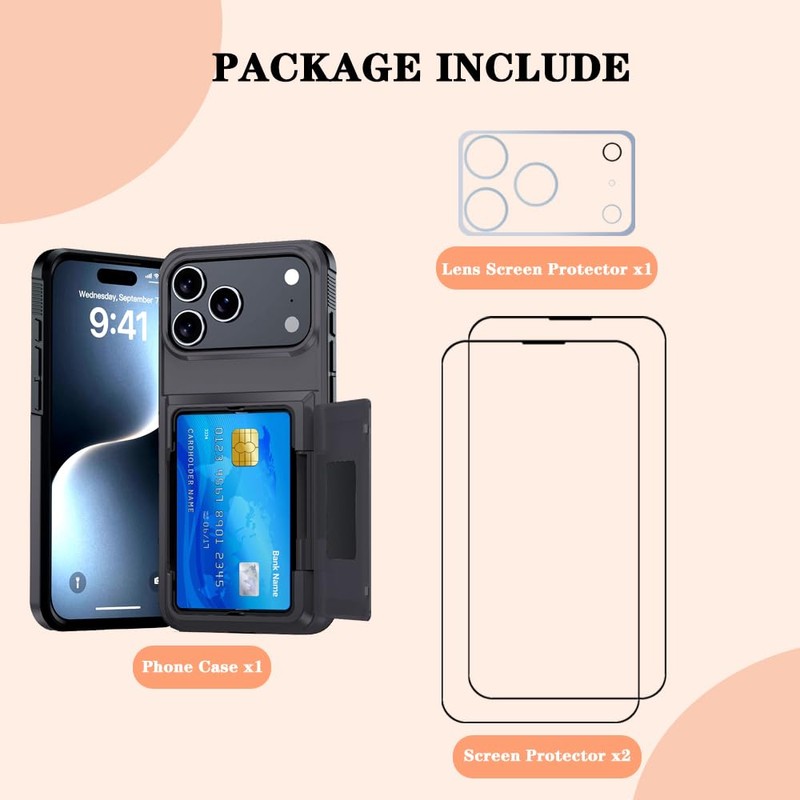 BOASYZO for 17 Pro Max Case with Card Holder, Credit