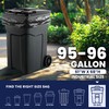 Plasticplace 95-96 Gallon Garbage Can Liners │ 1.5 Mil │