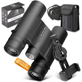 Adler Focus Binoculars 10x25 Adult Eagle Eye Technology HD Eyecup BAK4+FMC Field Picker for Glasses Wearers Travel Hiking Hunting Bird Watching (Black)