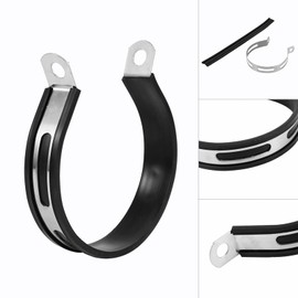 BOROCO General Motorcycle Exhaust Clamp, Stainless Steel Motorcycle Exhaust Muffler Pipe Hanger Bracket Mounting Clip