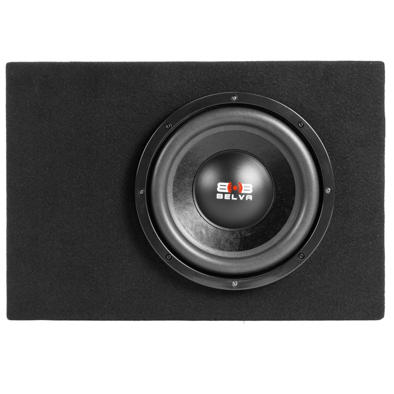 BELVA BPKG10T 600W Peak 10" Shallow-Mount Angled Amplified Loaded Subwoofer