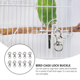 balacoo 10 Pcs Bird Cage Locks Buckles Metal Pet Cage Door Lock Hook -Escape Cage Accessory for Pet Birds, Small Animals Cage