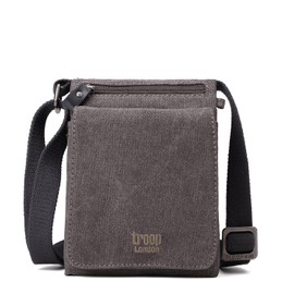 Troop London TRP0243L Classic Canvas Across Body Bag Charcoal