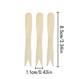 HAIKING Two Prongs Wooden Forks, 100 PCS Disposable Mini Dessert Forks for Household Party, Dining Decor, Tableware (85mm)