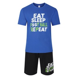 Mens Short Pyjamas Football PJ Sets Footy Night Sleep Lounge Wear L XL XXL New (MNV 9-2XL)