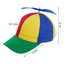 2PCS Rainbow Hat Costume Nerd Crazy Hats Adjustable Hat Funny Top Clown Hat with 4 Replaceable for Adults Unisex