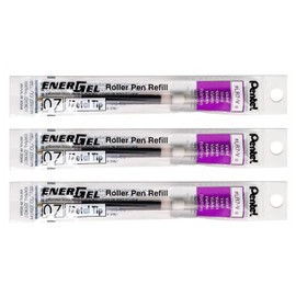 PENTEL Pack of 3 LR7 Refills for Energel Liquid Rollerball Pens 0.7 Tip 0.35 mm Line Purple