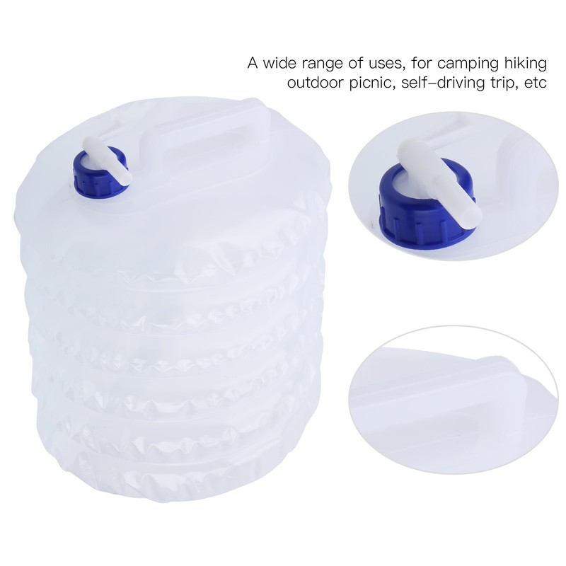 2PCS Outdoor Foldable Water Bucket Portable Plastic Water Bag Bottle