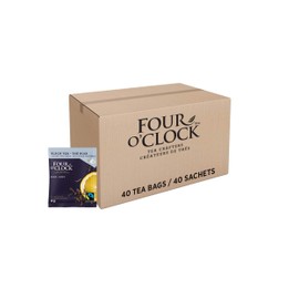 Four O'Clock Organic Fairtrade Black Tea Earl Grey, Non-Gmo, Kosher, Gluten-Free, 40 Count, Pyramid, 231g