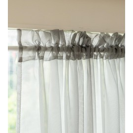 Aquazolax Kitchen Door Curtains Set of 2 for Small Glass Window, Sidelight Sheer Door Curtain Panels for Front/French/Doorway Windows with Tieback, 25x40 Inches Grey
