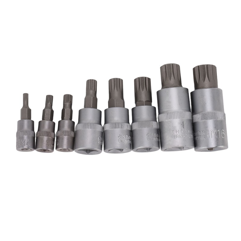 8PCS Hex Bit Set 1/2in 1/4in 3/8in Iron Hex Heads