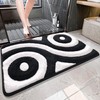 QJHOMO Black and White Cute Bathroom Rugs Non Slip Bath