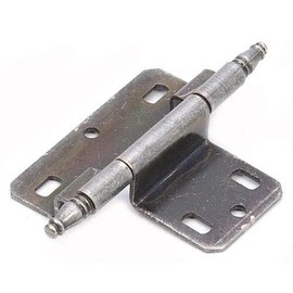 Van Dyke's Restorers Hinge with Finial and 3/8" Steel Offset, 3 9/16", Antique Pewter