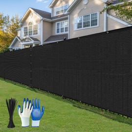 TFMUZERT 4' x 50' Fence Privacy Screen, Upgrade 220 GSM Privacy Fence Panels for Outside, Commercial Grade Fence Cover with Brass Grommets for Outdoor, Backyard, Patio, Balcony (Black)