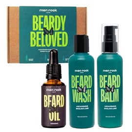 Men Rock Beardy Beloved Awakening Essential Beard Kit Lima Siciliana Aceite Barba Bálsamo Lavado Cuidado Facial Hombres